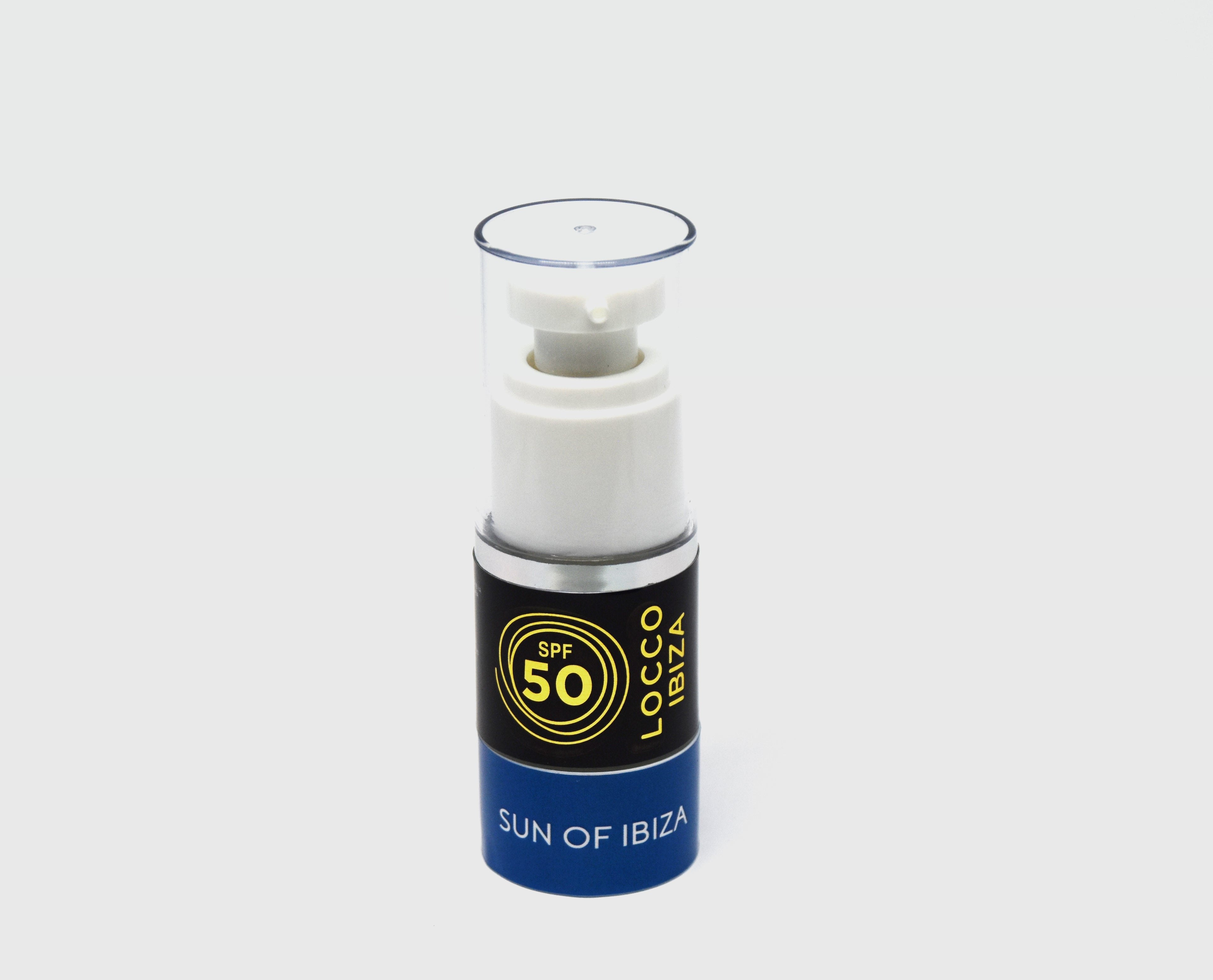 Sun of Ibiza crema solar formato pequeño – Protección solar ligera sin residuo blanco Locco Ibiza