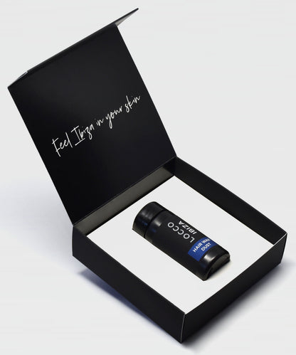 Caja Black Velvet Locco Ibiza – Packaging regalo cosmética natural de Ibiza