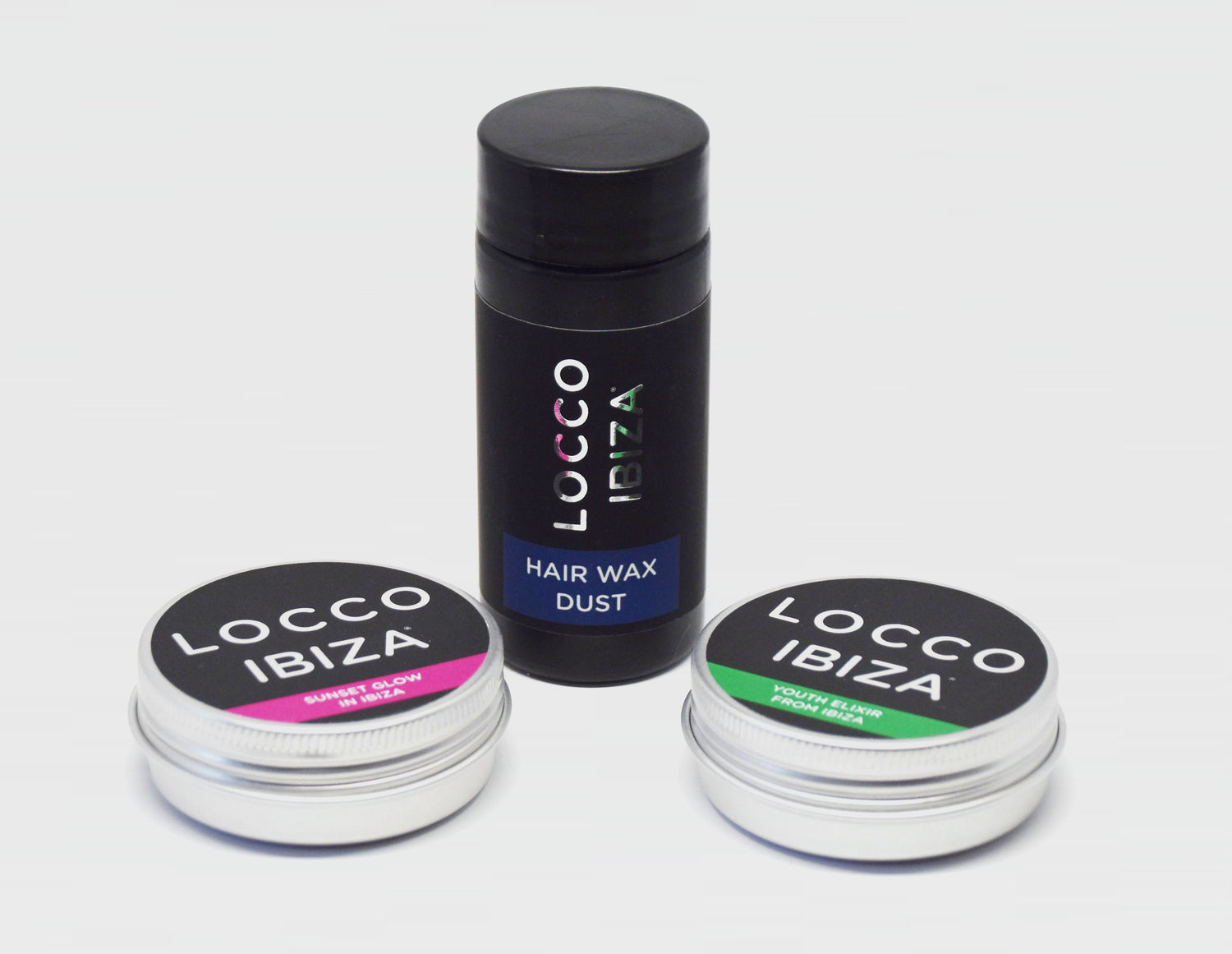 Pack 3 productos Locco Ibiza sin caja – Gama completa cosméticos naturales de Ibiza