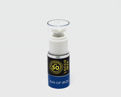 Sun of Ibiza crema solar formato pequeño – Protección solar ligera sin residuo blanco Locco Ibiza